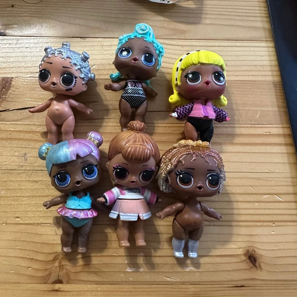 LOL Surprise Doll Lot of 6 MGA Entertainment Mini Figures Glitter Cheerleader